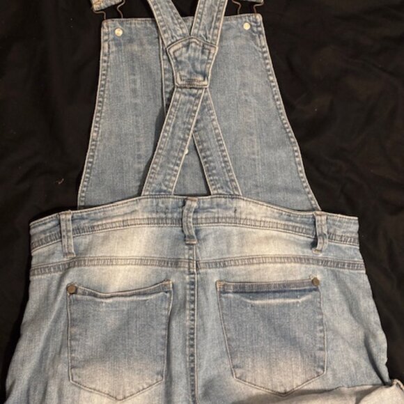 Light Wash Denim Overalls - Picture 3 of 5